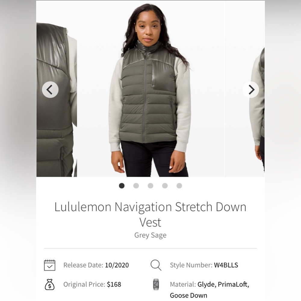 lululemon Navigation Stretch Down Vest - New